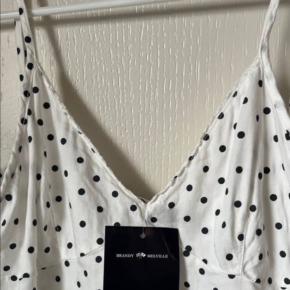 NWT Brandy Melville Gabriela Tank Navy and White Polka Dot - Picture 3 of 13